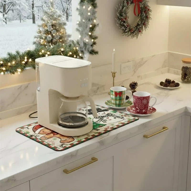 SNOWMATIQ – Kerstkeukenmat voor Drogen & Decoreren