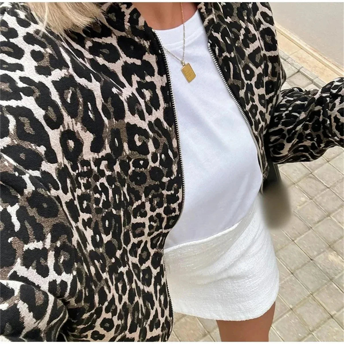 Leo | Bomber Jas Met Luipaard Print