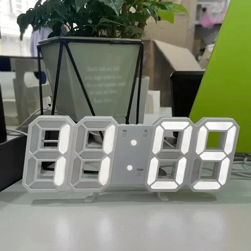 3D LED digitale klok Lichtgevende mode wandklok Multifunctionele creatieve USB-stekker