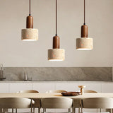 Hanglamp van natuurlijk steen en hout – moderne plafondlamp voor de keuken of eetkamer