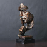 SerenitySculpt | Retro & Creatieve Stille Man Standbeeld