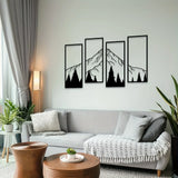 Majestueuze Bergen Wanddecoratie – Vierdelige Kunstset