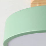 Moderne LED plafondlamp van hout