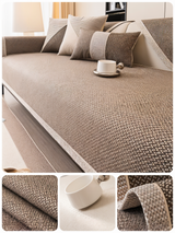 Effen Plain Sofabedekking - Duurzaam Katoen & Linnen Polyester Antislip Bankhoes