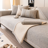 Effen Plain Sofabedekking - Duurzaam Katoen & Linnen Polyester Antislip Bankhoes