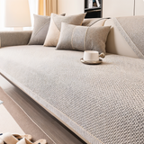 Effen Plain Sofabedekking - Duurzaam Katoen & Linnen Polyester Antislip Bankhoes