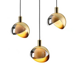 Moderne Gouden Glazen Hanglamp – Elegante Rookglas & Verstelbare Hanghoogte