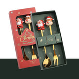 FESTIFORK – Creatieve kerstlepel- en fruitvorkset voor koffie en desserts