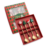 FESTIFORK – Creatieve kerstlepel- en fruitvorkset voor koffie en desserts