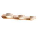 Travertine Duo Wandlamp – Elegante Natuurlijke Steen & Houten LED Wandlamp