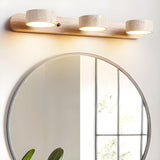 Travertine Duo Wandlamp – Elegante Natuurlijke Steen & Houten LED Wandlamp