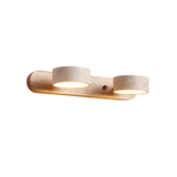 Travertine Duo Wandlamp – Elegante Natuurlijke Steen & Houten LED Wandlamp