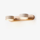 Travertine Duo Wandlamp – Elegante Natuurlijke Steen & Houten LED Wandlamp