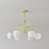 Tulip Matcha Kroonluchter – Elegante Bloem geïnspireerde Verlichting met Zachte Sfeer