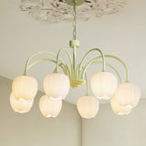 Tulip Matcha Kroonluchter – Elegante Bloem geïnspireerde Verlichting met Zachte Sfeer