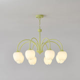 Tulip Matcha Kroonluchter – Elegante Bloem geïnspireerde Verlichting met Zachte Sfeer