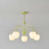 Tulip Matcha Kroonluchter – Elegante Bloem geïnspireerde Verlichting met Zachte Sfeer
