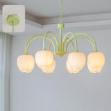 Tulip Matcha Kroonluchter – Elegante Bloem geïnspireerde Verlichting met Zachte Sfeer