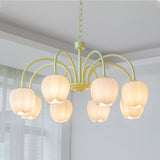 Tulip Matcha Kroonluchter – Elegante Bloem geïnspireerde Verlichting met Zachte Sfeer