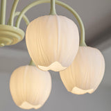 Tulip Matcha Kroonluchter – Elegante Bloem geïnspireerde Verlichting met Zachte Sfeer
