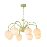 Tulip Matcha Kroonluchter – Elegante Bloem geïnspireerde Verlichting met Zachte Sfeer