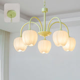 Tulip Matcha Kroonluchter – Elegante Bloem geïnspireerde Verlichting met Zachte Sfeer