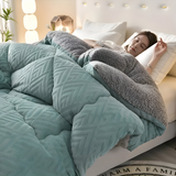 Ultra Fluff Dekbed - Machinewasbaar Dubbelzijdig Pluche Dekbed voor alle Seizoenen - Stijlvol Fleece Dekbed