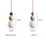 Moderne Travertin- en Mahonie Hanglamp - NaturaLuxe