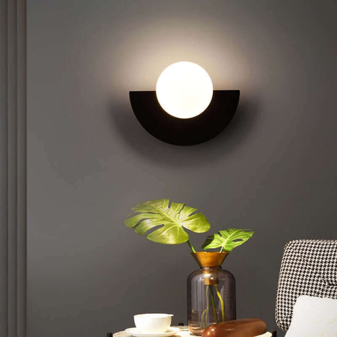 Metallische Halve Maan Wandlamp - LunaMetal
