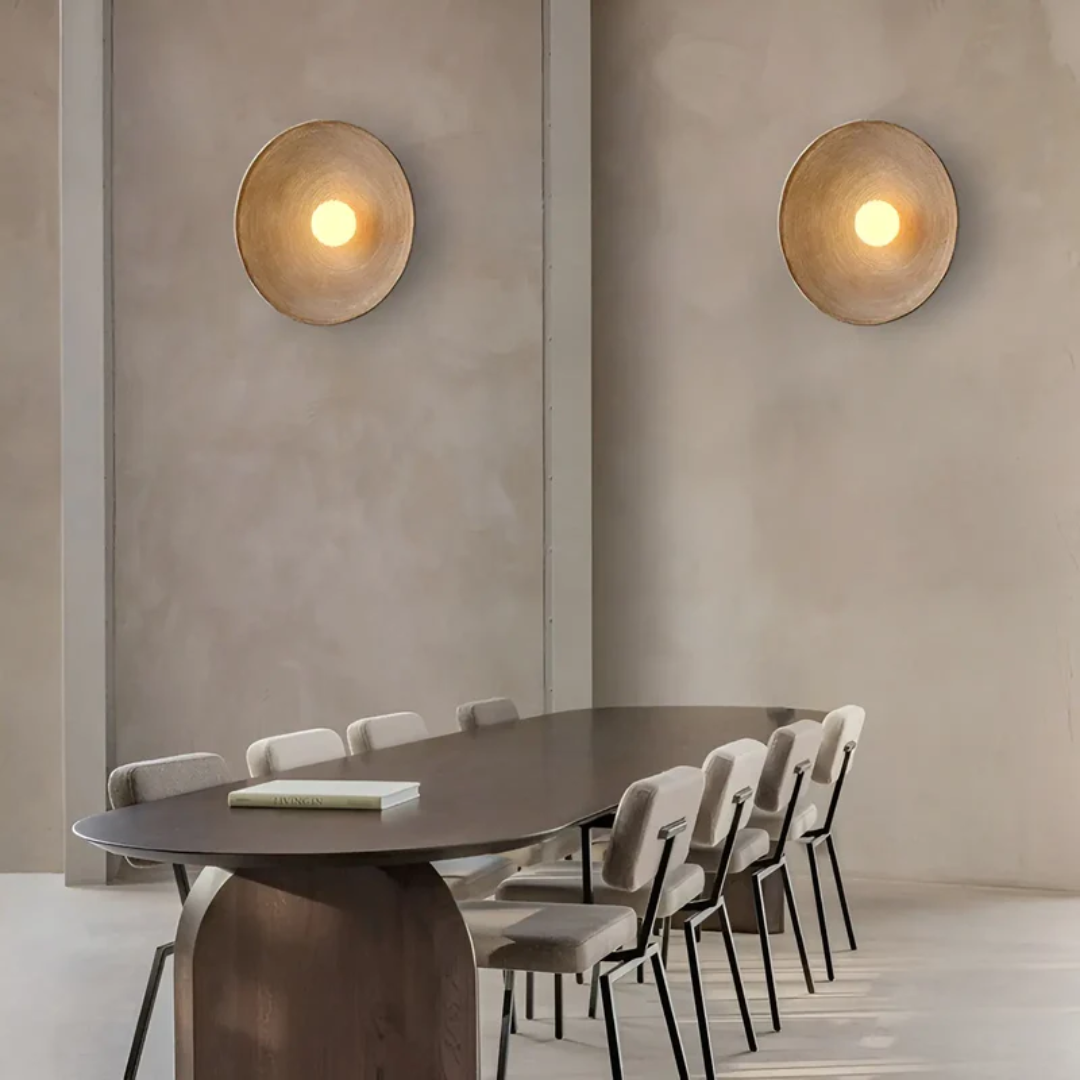 Japanse Wabi-Sabi Wandlamp - ZenGlow Schijf
