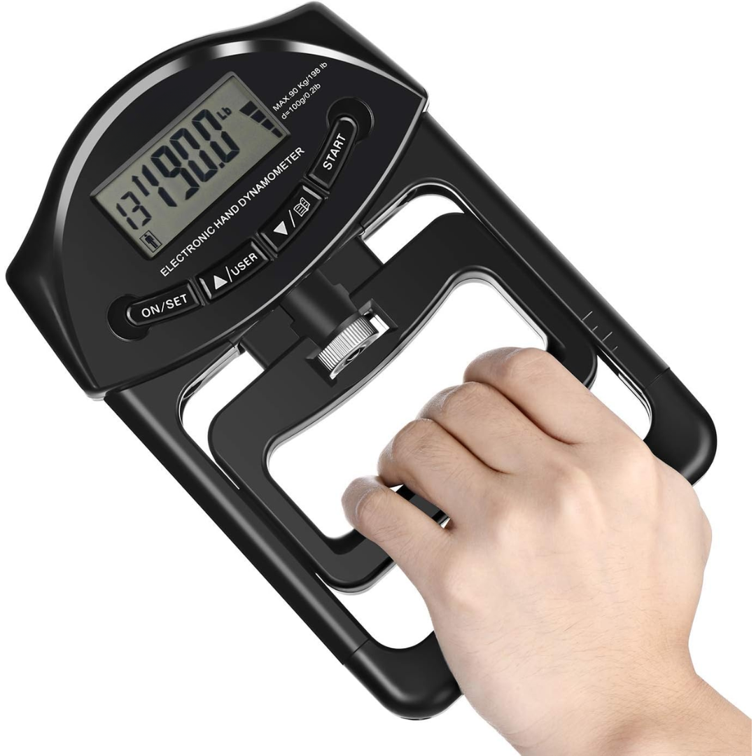 Gripmaster Digitale Handdynamometer – Precieze Gripkrachtmeter tot 90 kg – Compacte, Draagbare Griptester voor Fitness, Therapie & Revalidatie