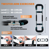 TwisterFlex Verstelbare Power Twister – Versterk Onderarmen, Triceps & Borst – Duurzame, Draagbare Krachttrainingsbalk – Verstelbare Weerstand