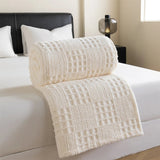 VelvetNest | Luxe Zachte Dikke Wafel Jacquard Dekentje
