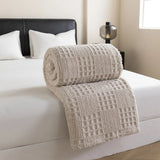 VelvetNest | Luxe Zachte Dikke Wafel Jacquard Dekentje