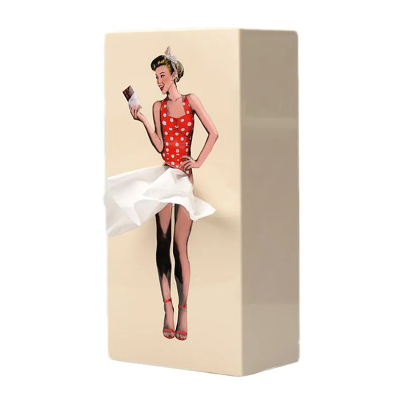 Pinova Tissuehouder | Woondecoratie | Speelse tissuebox in retro Pin-Up stijl