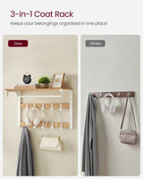 HOOKWELL – 3-in-1 Wandgarderobe met Plank, Haken en Kledingstang