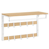 HOOKWELL – 3-in-1 Wandgarderobe met Plank, Haken en Kledingstang