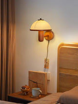 Paddenstoelen Houten Wandlamp – Elegante Eiken Afwerking met Zachte LED Glans