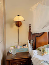 Paddenstoelen Houten Wandlamp – Elegante Eiken Afwerking met Zachte LED Glans
