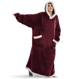 WarmWrap Hoodie Deken - Pluche Flanel Pullover in Overmaat met Zak