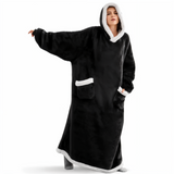 WarmWrap Hoodie Deken - Pluche Flanel Pullover in Overmaat met Zak