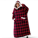 WarmWrap Hoodie Deken - Pluche Flanel Pullover in Overmaat met Zak