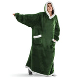 WarmWrap Hoodie Deken - Pluche Flanel Pullover in Overmaat met Zak