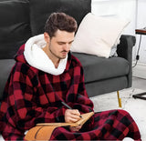 WarmWrap Hoodie Deken - Pluche Flanel Pullover in Overmaat met Zak