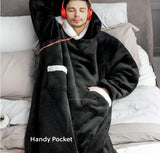 WarmWrap Hoodie Deken - Pluche Flanel Pullover in Overmaat met Zak