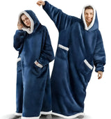 WarmWrap Hoodie Deken - Pluche Flanel Pullover in Overmaat met Zak