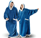 WarmWrap Hoodie Deken - Pluche Flanel Pullover in Overmaat met Zak