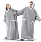 WarmWrap Hoodie Deken - Pluche Flanel Pullover in Overmaat met Zak