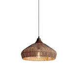 Handgeweven Rieten Hanglamp – Rustieke Plafondlamp met Verstelbare Hoogte