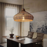Handgeweven Rieten Hanglamp – Rustieke Plafondlamp met Verstelbare Hoogte